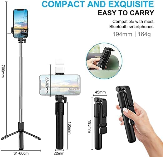 R1 Bluetooth Selfie Stick (3-in-1) with Remote