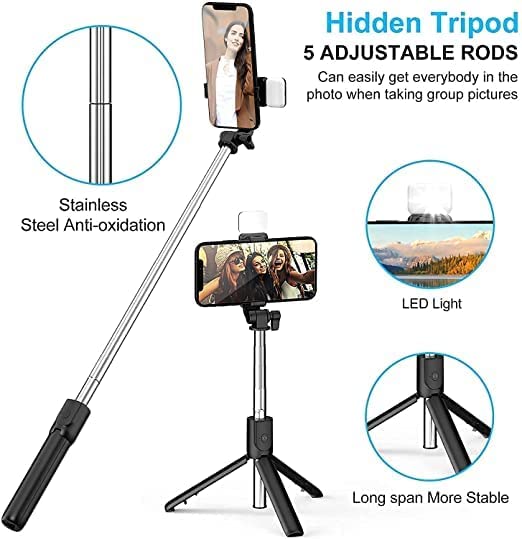 R1 Bluetooth Selfie Stick (3-in-1) with Remote