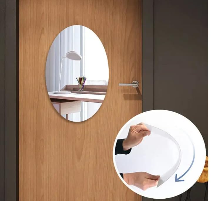 Oval Shape Adhesive Mirror Sticker for Wall