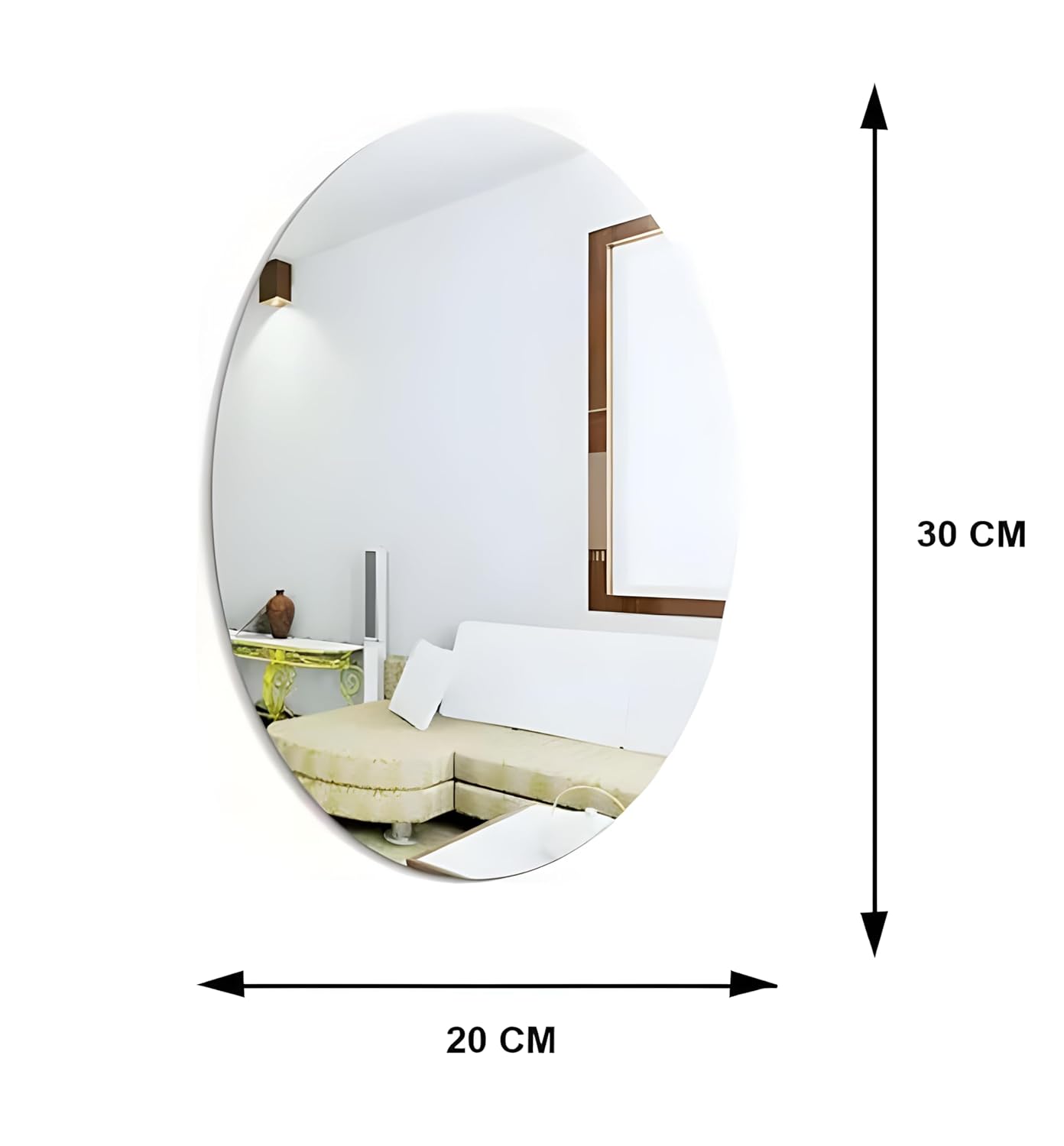 Oval Shape Adhesive Mirror Sticker for Wall