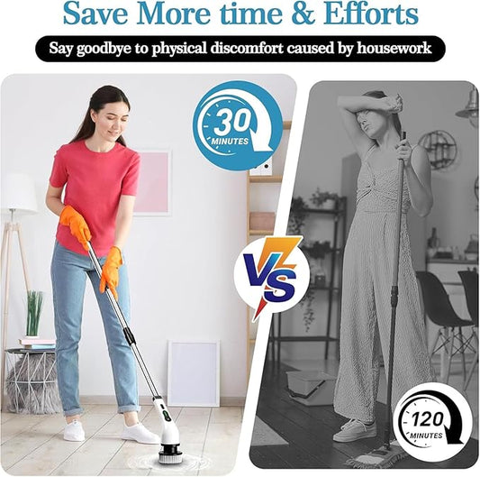 9 in 1 Cordless Electric Spin Scrubber