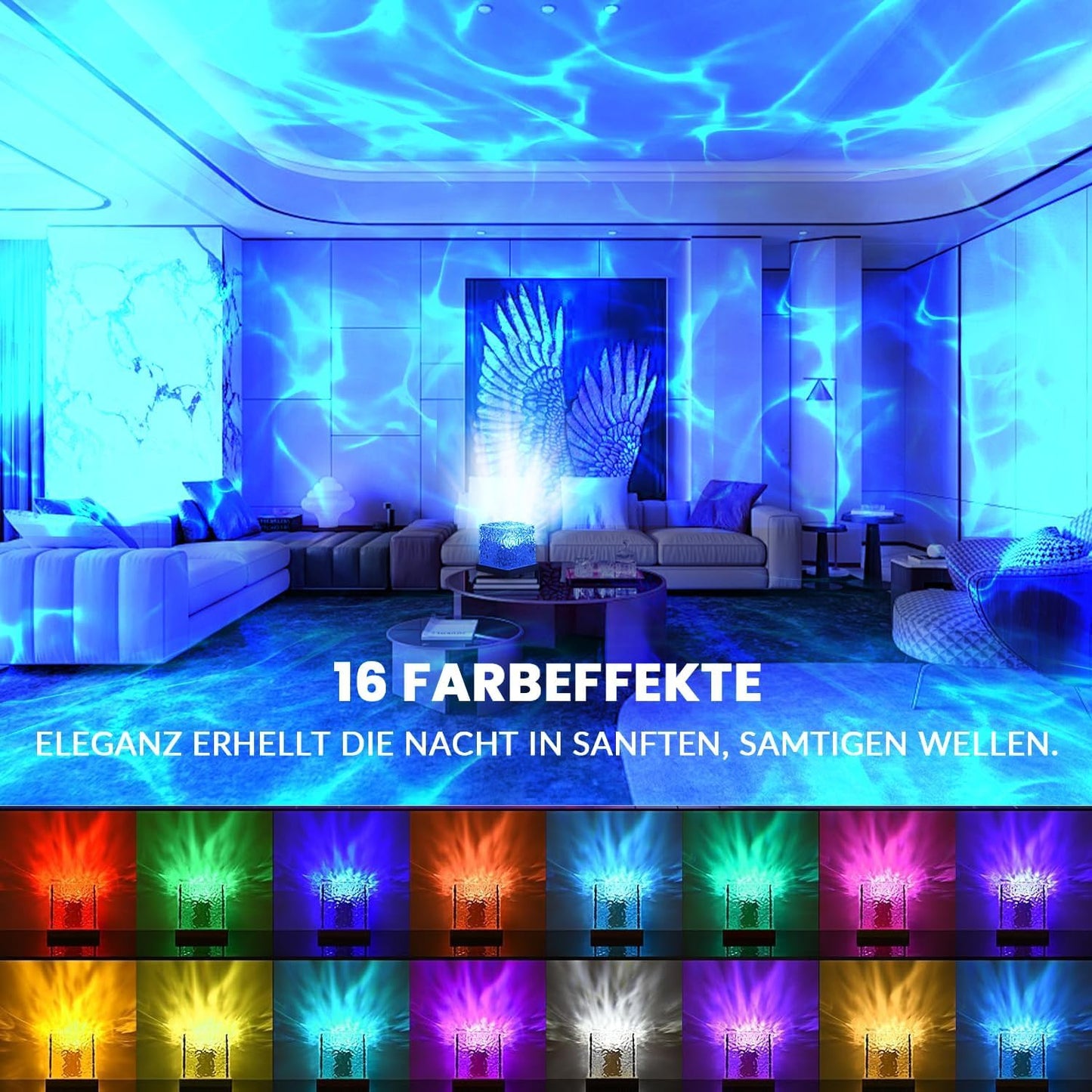 Acrylic Romantic Ocean Wave Night Light Projector Lamp